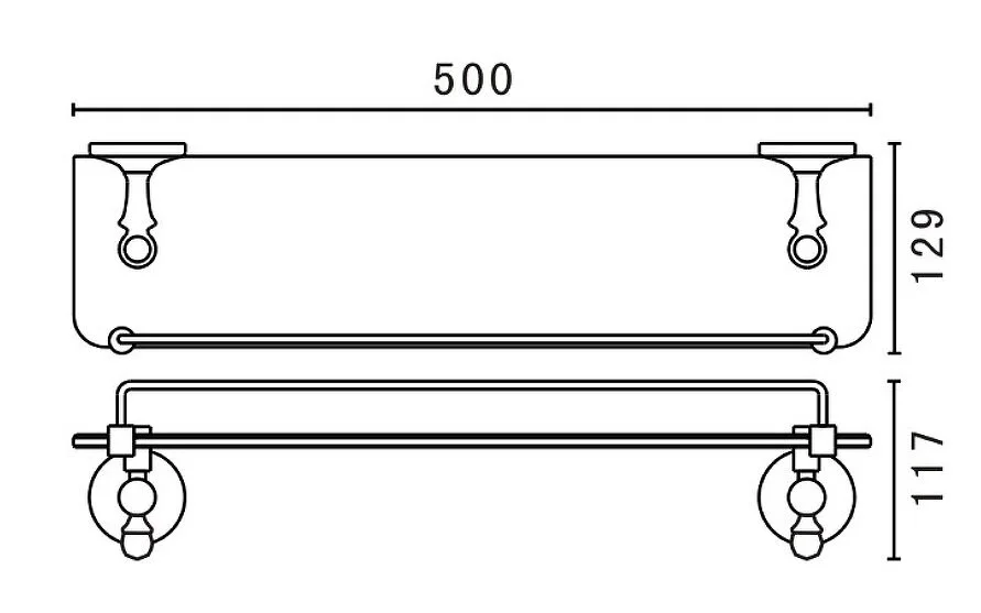 Полочка для ванной Art & Max Antic Crystal хром, классические, ретро - фото 2