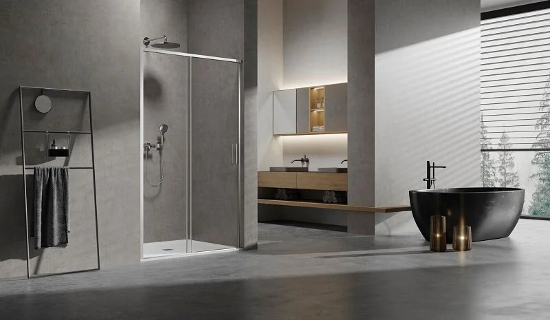 Душевая дверь в нишу Vincea Slim 120 см профиль хром стекло прозрачное - фото 2