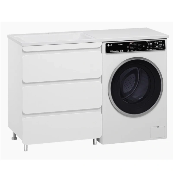 Тумба с раковиной напольная Misty Чегет 130 см с ящиками, современная, hi-tech - фото 3