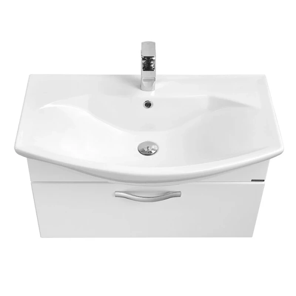 Тумба под раковину подвесная Акватон Ария 80 см белая глянцевая, подвесная, пристенная - фото 4