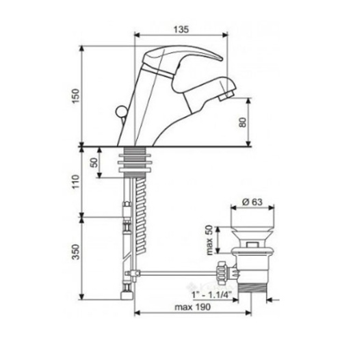 Смеситель для раковины Emmevi Anubis 7096 - фото 2