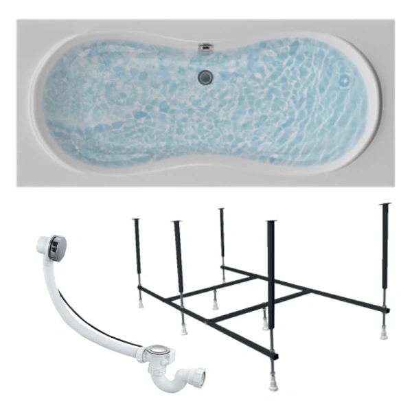 Ванна акриловая 1MarKa Dinamika 01ди1880кс2+, 180 x 80 см, цвет белый, прямоугольные - фото 5