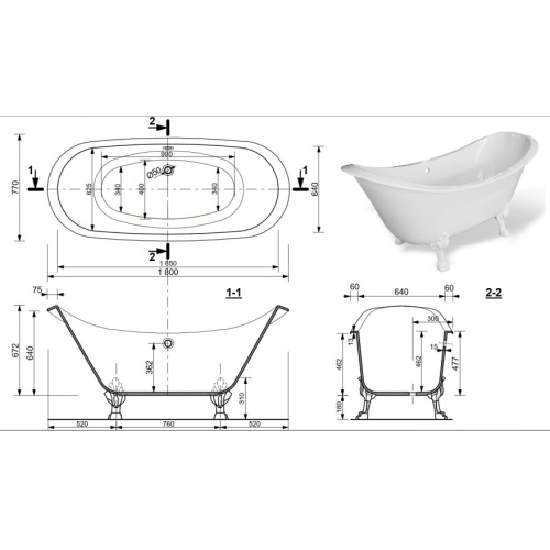 Схема, без гидромассажа, большие, глубокие - фото 6