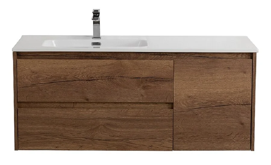 Тумба под раковину подвесная BelBagno Kraft 100 см левосторонняя Rovere Tabacco
