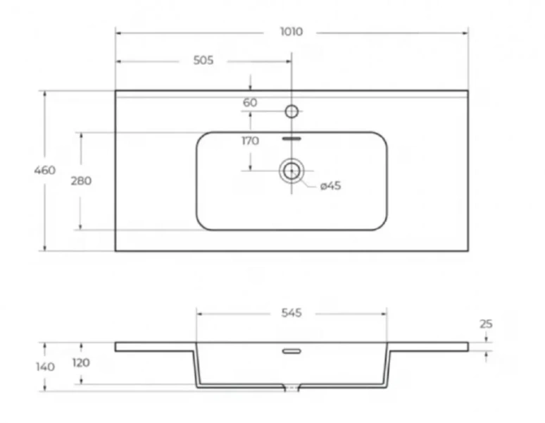 Раковина мебельная Cezares 101 см из искусственного мрамора, в наличии - фото 2