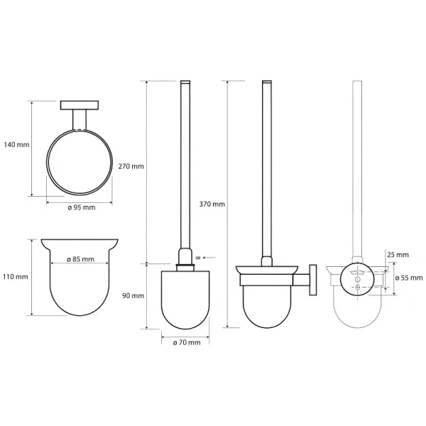 Ершик Bemeta Omega подвесной, современные, hi-tech - фото 2