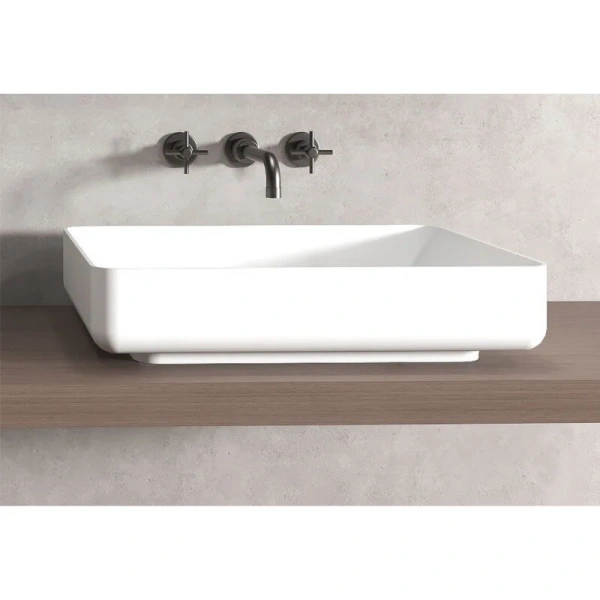 Раковина Abber Stein 55 см белая матовая - фото 1