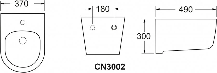 Биде подвесное Ceramica Nova Play CN3002 с донным клапаном - фото 2
