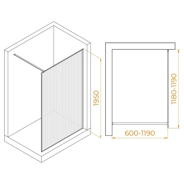 Душевая перегородка RGW Walk In WA-08 120 см профиль хром, современные, hi-tech - фото 2