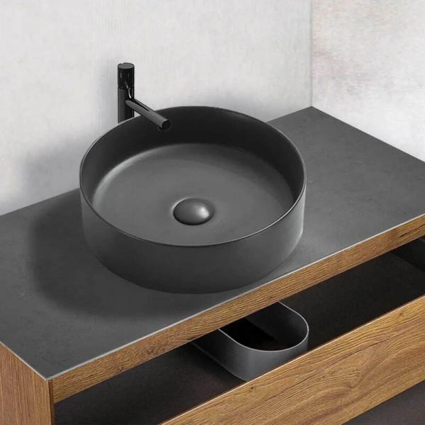 Раковина Vincea 40 см антрацит матовый, накладные (на столешницу), пристенные - фото 3