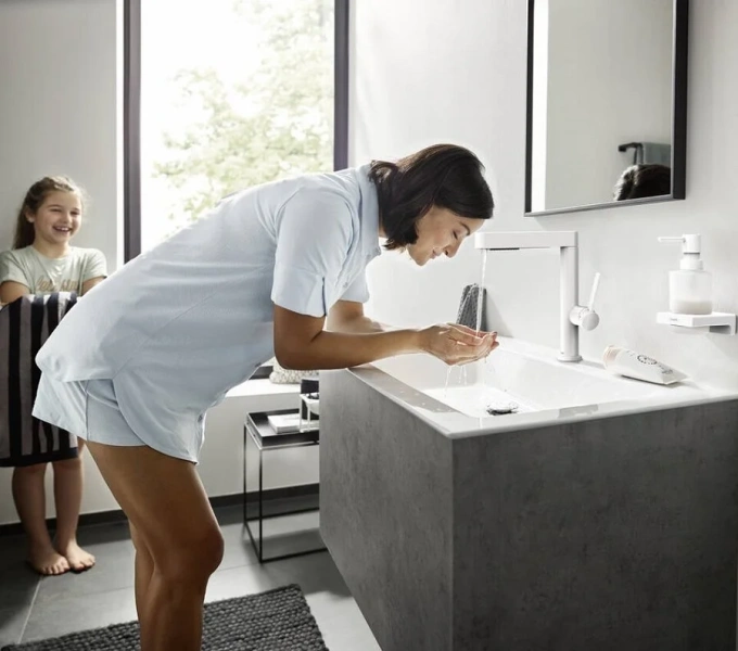 Смеситель для раковины Hansgrohe Finoris белый матовый, однорычажные, двухрычажные - фото 7