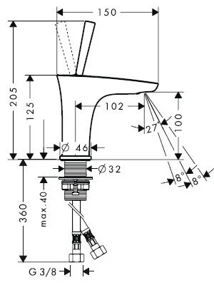 Смеситель для раковины Hansgrohe PuraVida хром, современные, hi-tech - фото 3