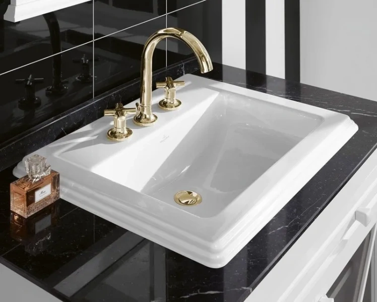 Раковина встраиваемая Villeroy & Boch Hommage 63 см ярко-белая, с покрытием CeramicPlus, белые - фото 4