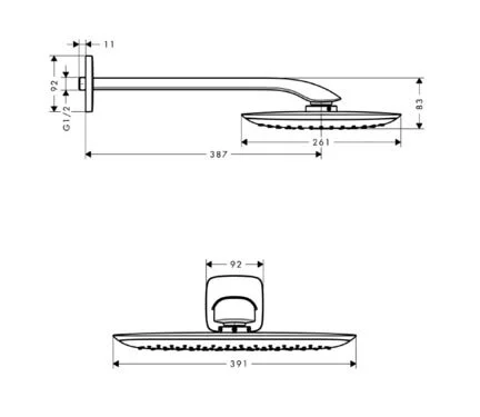 Верхний душ Hansgrohe PuraVida 27437 - фото 3