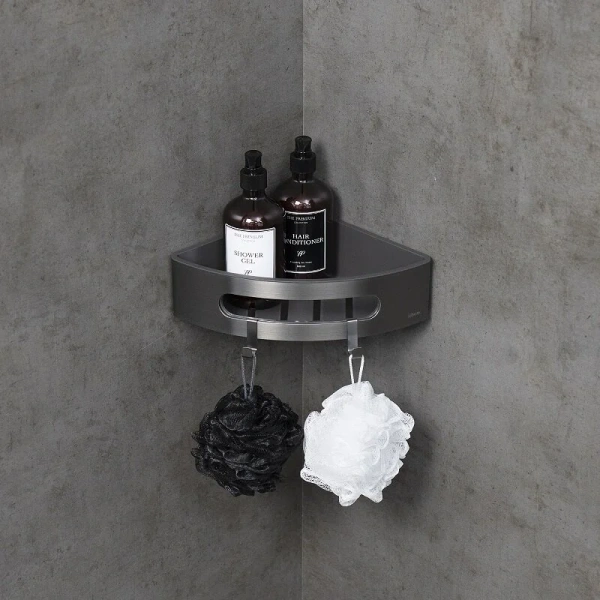 Полочка для ванной Lemark Shelf Line графит - фото 3