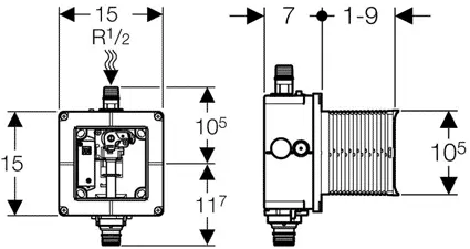 Блок управления смывом для писсуара Geberit 116.004.00.1 - фото 2