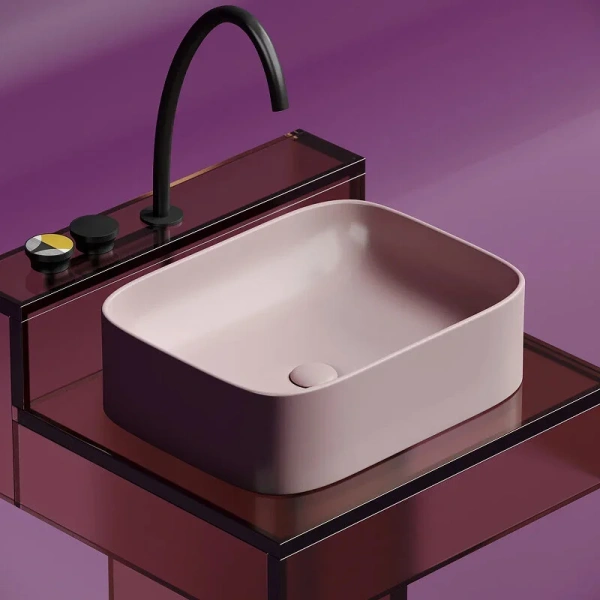 Раковина Ceramica Nova Element 50 см розовая, в форме чаши, прямоугольной формы - фото 5