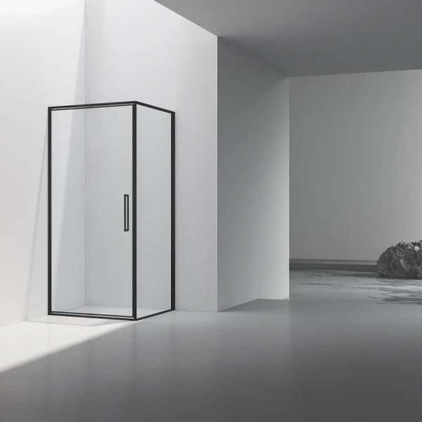 Душевой уголок Vincea Slim 90x90 см черный стекло прозрачное - фото 1