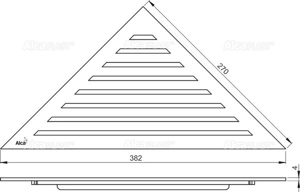 Душевой лоток Alcaplast 38 см угловой, для монтажа в пол - фото 4