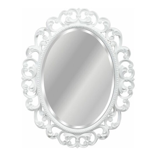 Зеркало овальное без фацета, цвет белый глянец с бронзой, Tessoro Isabella 82 - фото 1