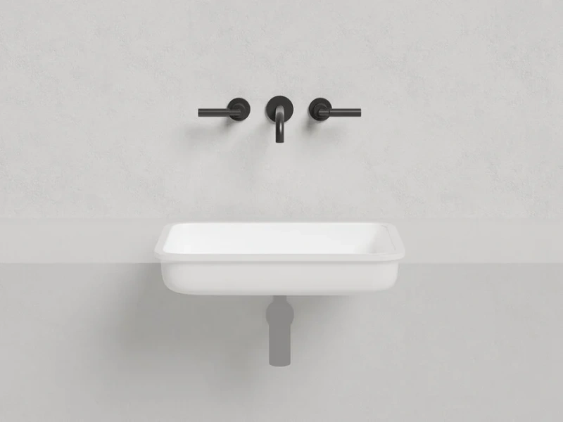 Раковина Salini Marea 09 55 см в цвете по RAL, из камня - фото 7