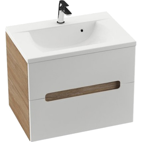 Тумба с раковиной подвесная Ravak SD Classic 700 II 70 см, белая, бежевая, светло-коричневая - фото 7