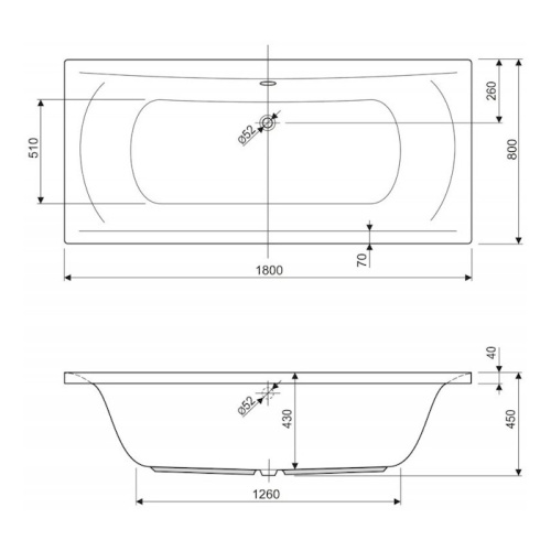 Ванна акриловая Cezares Arena 180х80 см белая, 180x80 см - фото 4