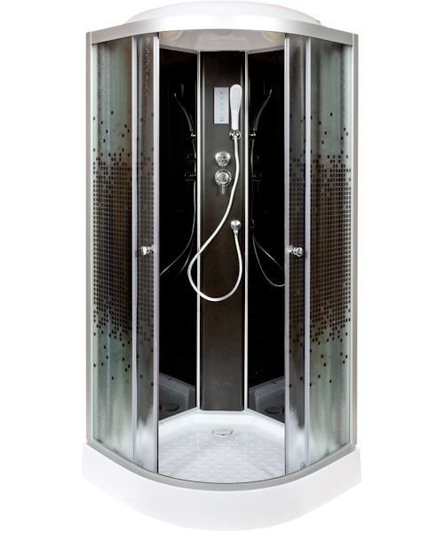Душевая кабина Deto L 90x90 см с освещением, полукруглые, четверть круга - фото 2