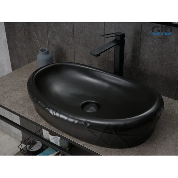 Раковина GID Creativo Bm777 60 см черная, керамические - фото 7