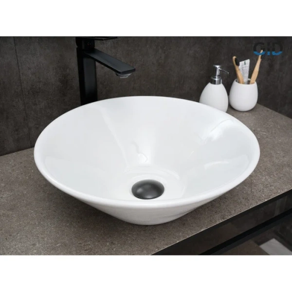 Раковина GID Esfera N9102 42 см белая, в форме чаши, круглой формы - фото 5