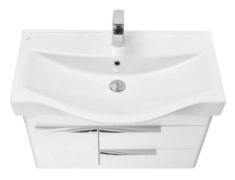 Тумба с раковиной подвесная Акватон Беверли 1A235501BV010 80 см с одной дверцей и двумя ящиками - фото 4