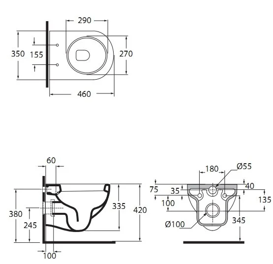 Унитаз подвесной Azzurra Nuvola Mini NUV 146, фарфор, керамика - фото 3