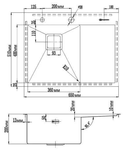 Мойка для кухни Omoikiri Akisame 65-LG-L 65 см светлое золото чаша слева - фото 4