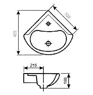 Раковина Santeri Радиан 48 см угловая - фото 2