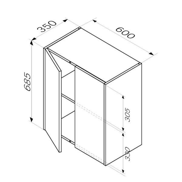 Шкаф подвесной Am.Pm Func 60 см белый матовый, в наличии - фото 2