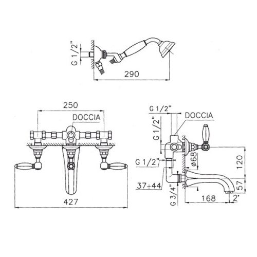 Смеситель для ванны Nicolazzi Monterosa 1803 - фото 2
