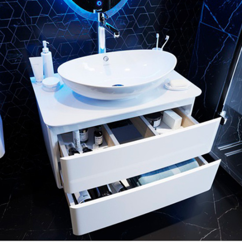 Тумба под раковину подвесная Velvex Luna 75 см белая, нет в наличии - фото 2