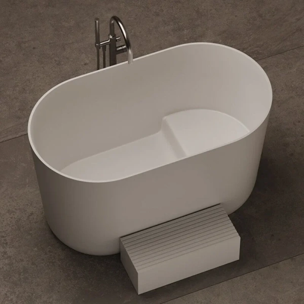 Ванна DEA Design Single DD8673 1350 18, 135 х 75 см, искусственный камень, цвет белый матовый - фото 3