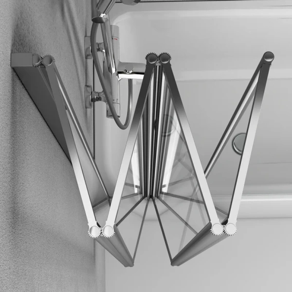 Шторка для ванны Am.Pm Like 100х140 см поворотно-складная, стекло прозрачное, стеклянные - фото 7