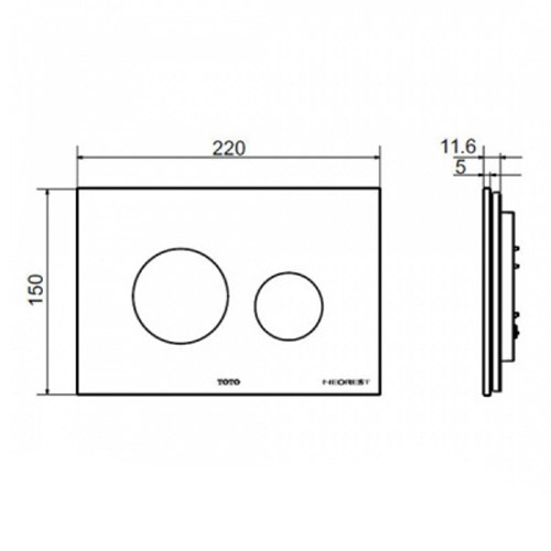 Клавиша смыва TOTO SG с логотипом - фото 2