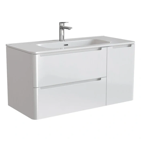 Тумба с раковиной подвесная IDDIS Edifice EDI10W1i95K 100 см с двумя ящиками и одной дверкой