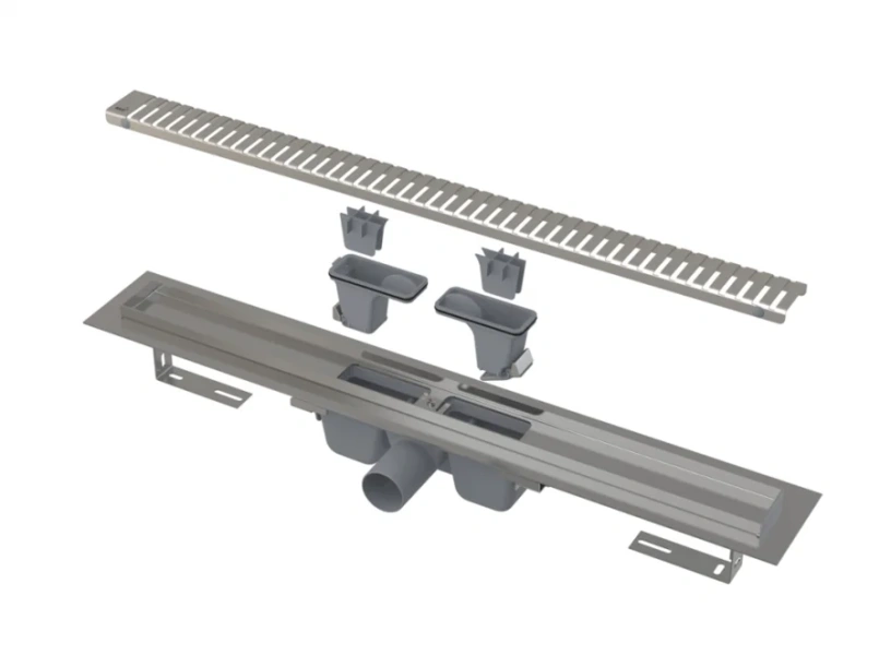 Душевой лоток Alcaplast 55 см с перфорированной решеткой, с сухим затвором, с мокрым затвором - фото 6