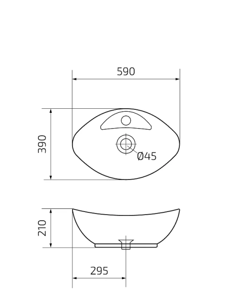 Раковина GID Lago N9018 59 см белая - фото 2