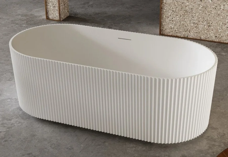 Ванна из искусственного камня Abber Stein 170x75 см белая матовая - фото 1