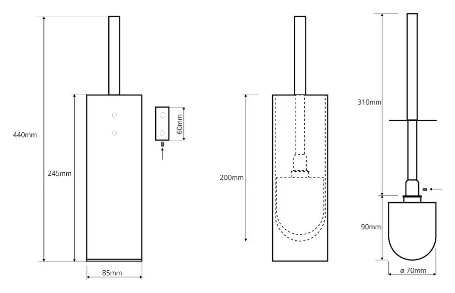 Ершик Bemeta Plaza хром - фото 2