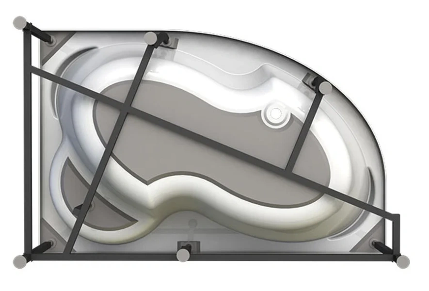 Акриловая ванна Радомир Ирма 2-78-0-1-9-217/2-78-0-2-9-217, 169 x 110 см, L/R, фронтальный экран, каркас в комплекте, белая index_1 - фото 10