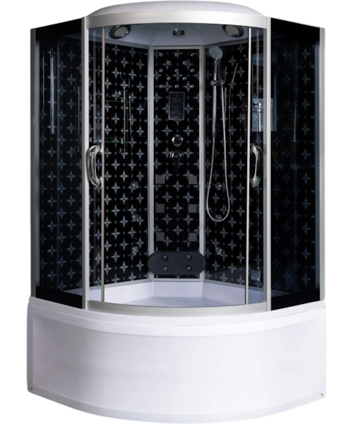 Душевой бокс River Temza 120x120 см с поддоном стекло тонированное - фото 1