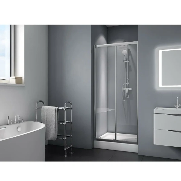 Душевая дверь в нишу BelBagno Due 120 см стекло прозрачное, раздвижные - фото 6