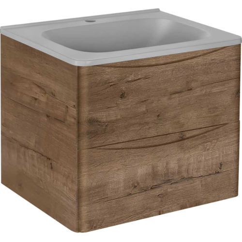 Тумба под раковину подвесная Vincea Paola 58,9 см V.Oak, под дерево - фото 9