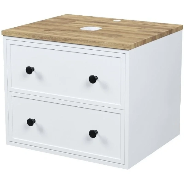 Тумба под раковину подвесная IDDIS Torr 60 см белая/дуб верона, подвесная, пристенная - фото 4